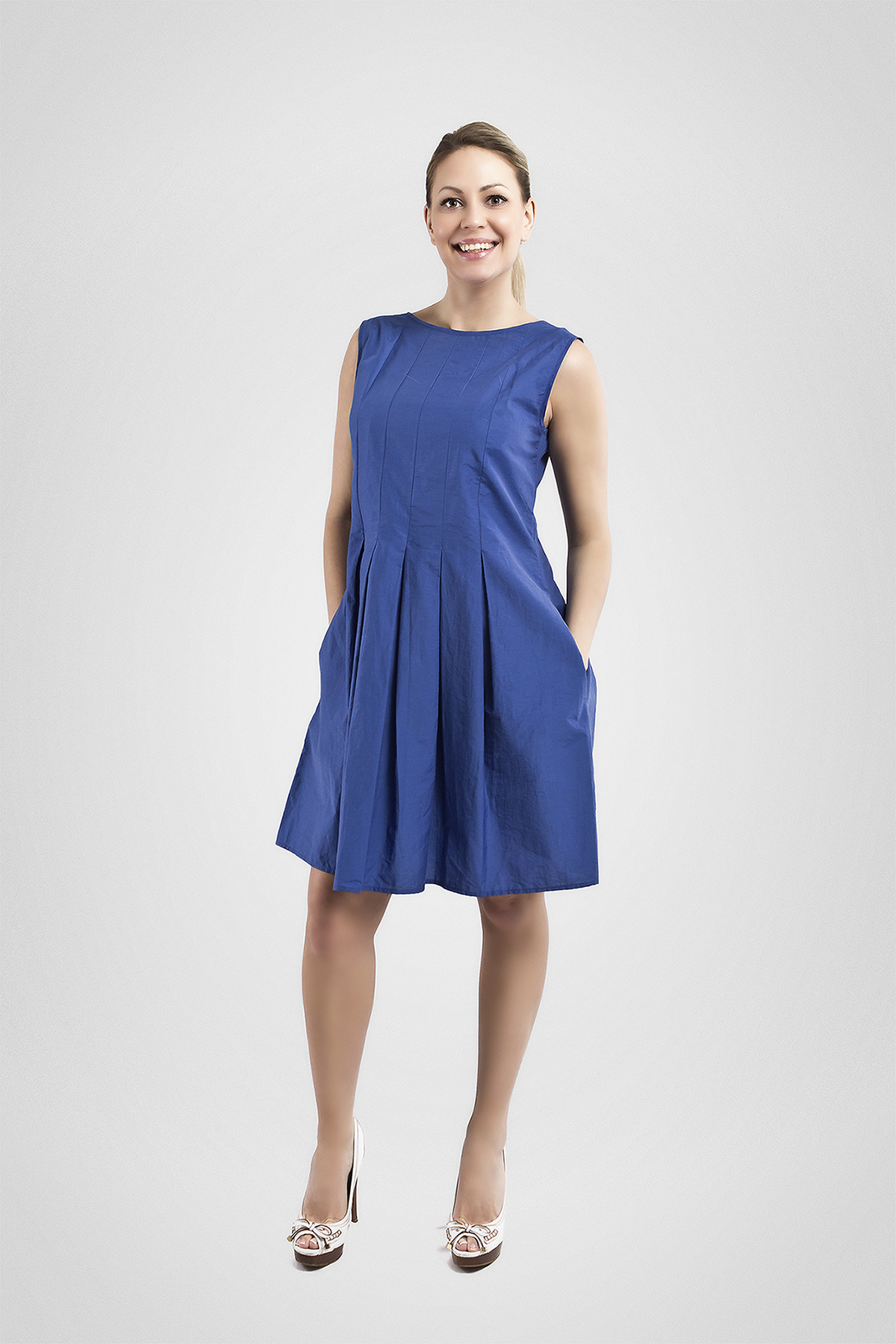 dress blue with folds - Valentina Design