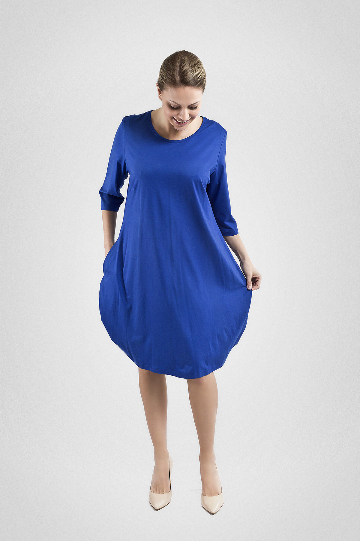 Kleid Royal- blau mit Taschen - Valentina Design