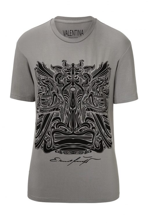 Herren T-Shirt Grau mit Schwarz - Ernst Fuchs Motiv