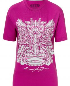 Damen T-Shirt Fuchsia und Grau - Ernst Fuchs Motiv