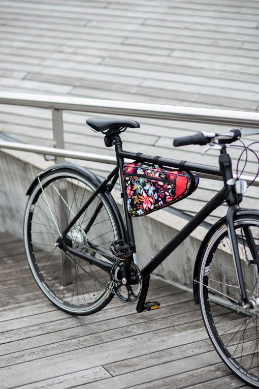 Fahrradtasche gross, schwarz-bunt - Valentina Design