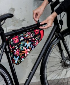 Fahrradtasche gross, schwarz-bunt - Valentina Design
