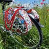 Fahrrad-Sattel-Taschen (gross, bunt-blumen)