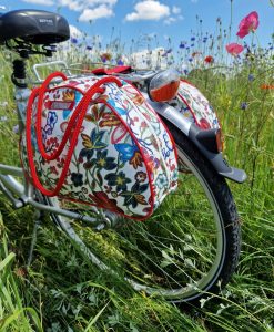 Fahrrad-Sattel-Taschen (gross, bunt-blumen)