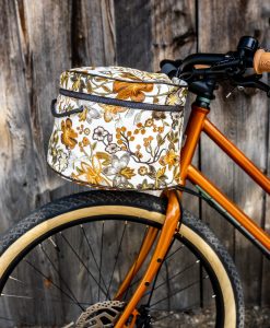 Fahrrad-Lenker-Tasche (gross, braun-blumen)