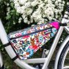 Fahrrad- Rahmen-Tasche (gross, weiss-bunt)